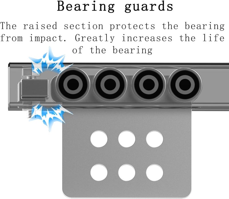 Fuperoo 8 Wheel Trolley Assembly Rollers.Eight Bearing Trolley Assembly.The top of The Trolley has Room for Set Screws, Allowing The use of a 1-5/8" high Strut Channel or Higher Strut Channel. - Image 5
